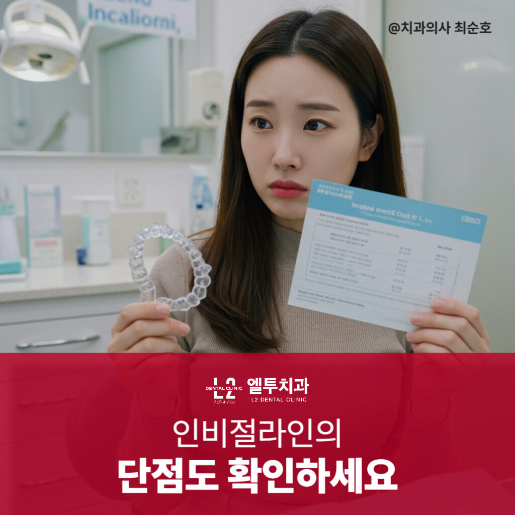 인비절라인 비용 안내서를 들고 고민하는 여성 환자
